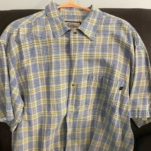 Vintage No Fear cotton men’s plaid shirt button down large